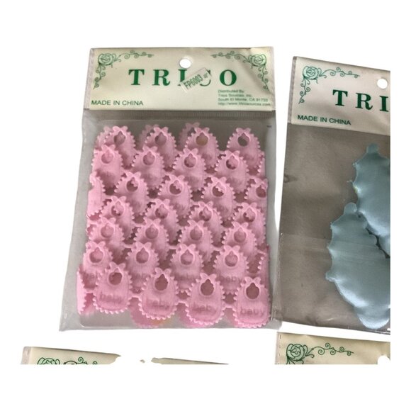 Trico Baby Themed Craft Embellishments 4 Sets Pink And Blue Colors - Picture 3 of 8